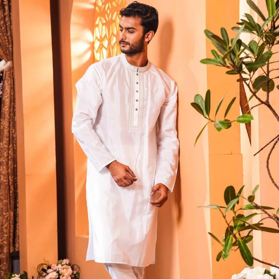 Mens Premium Red Panjabi thumbnail 4