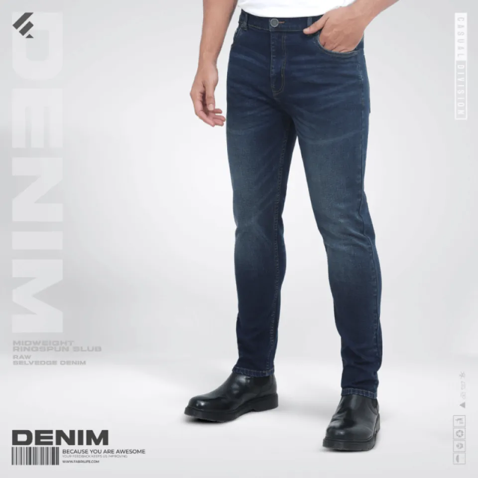 Mens Rugged Denim Jeans - Washed Grey