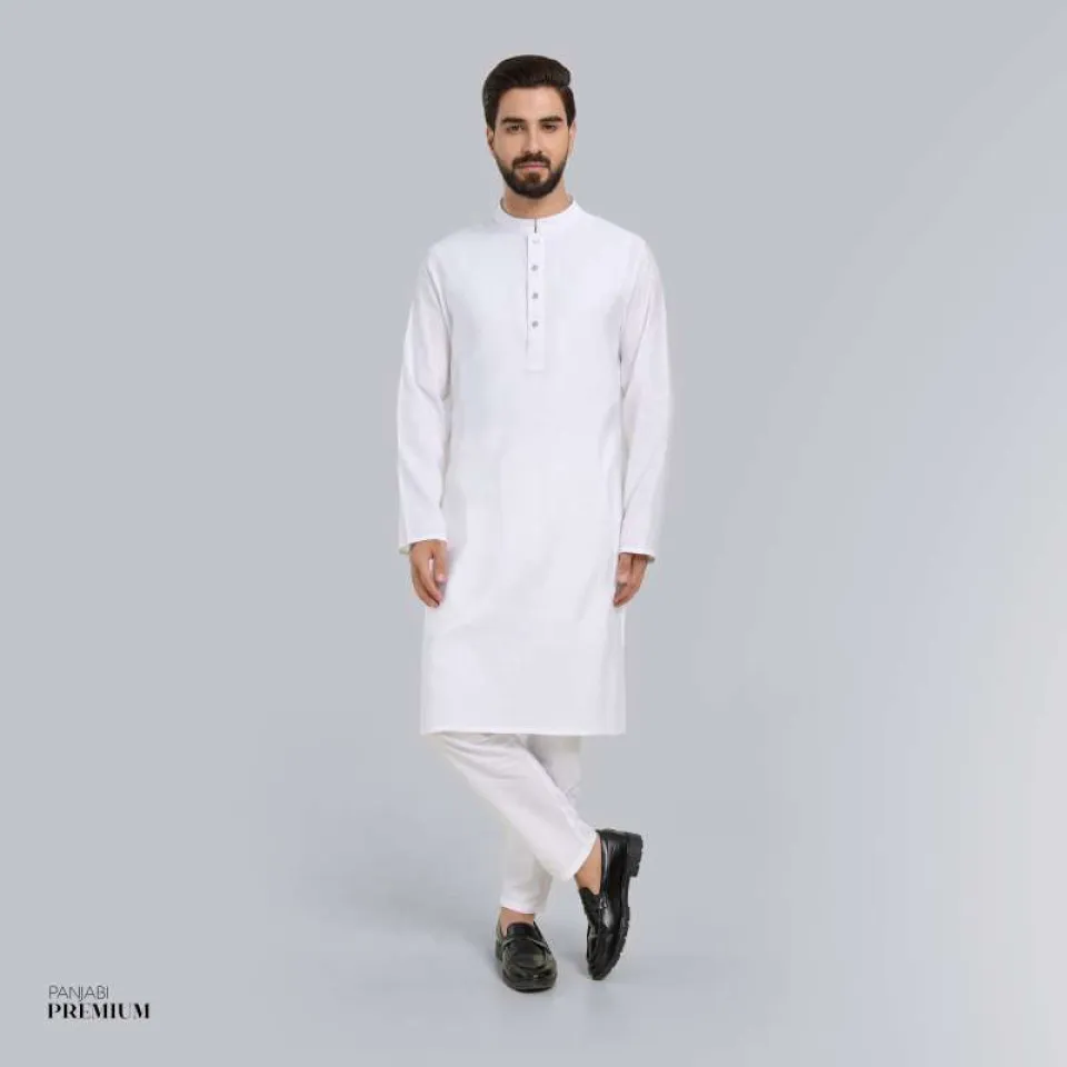 Classic White Panjabi - Festive Edition