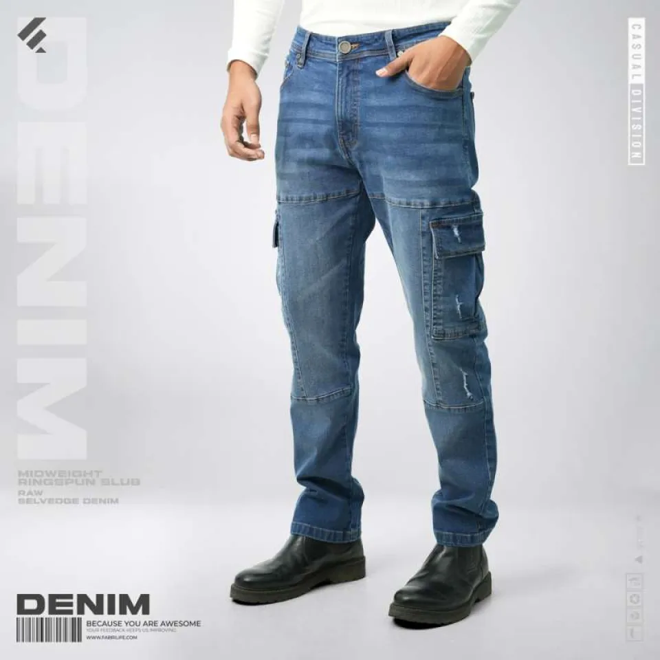Mens Stretch Denim Jeans - Dark Blue