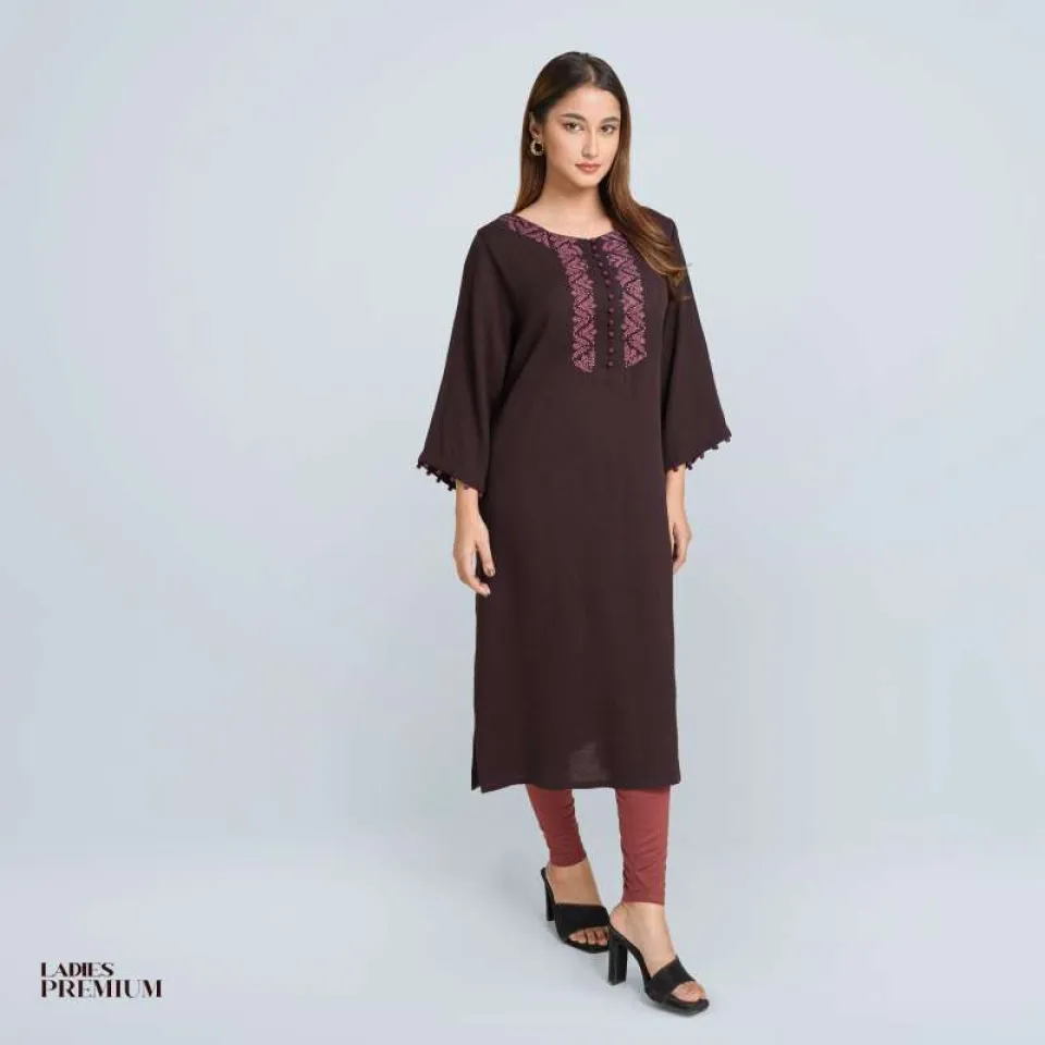 Women Elegant Kurti - Maroon Design