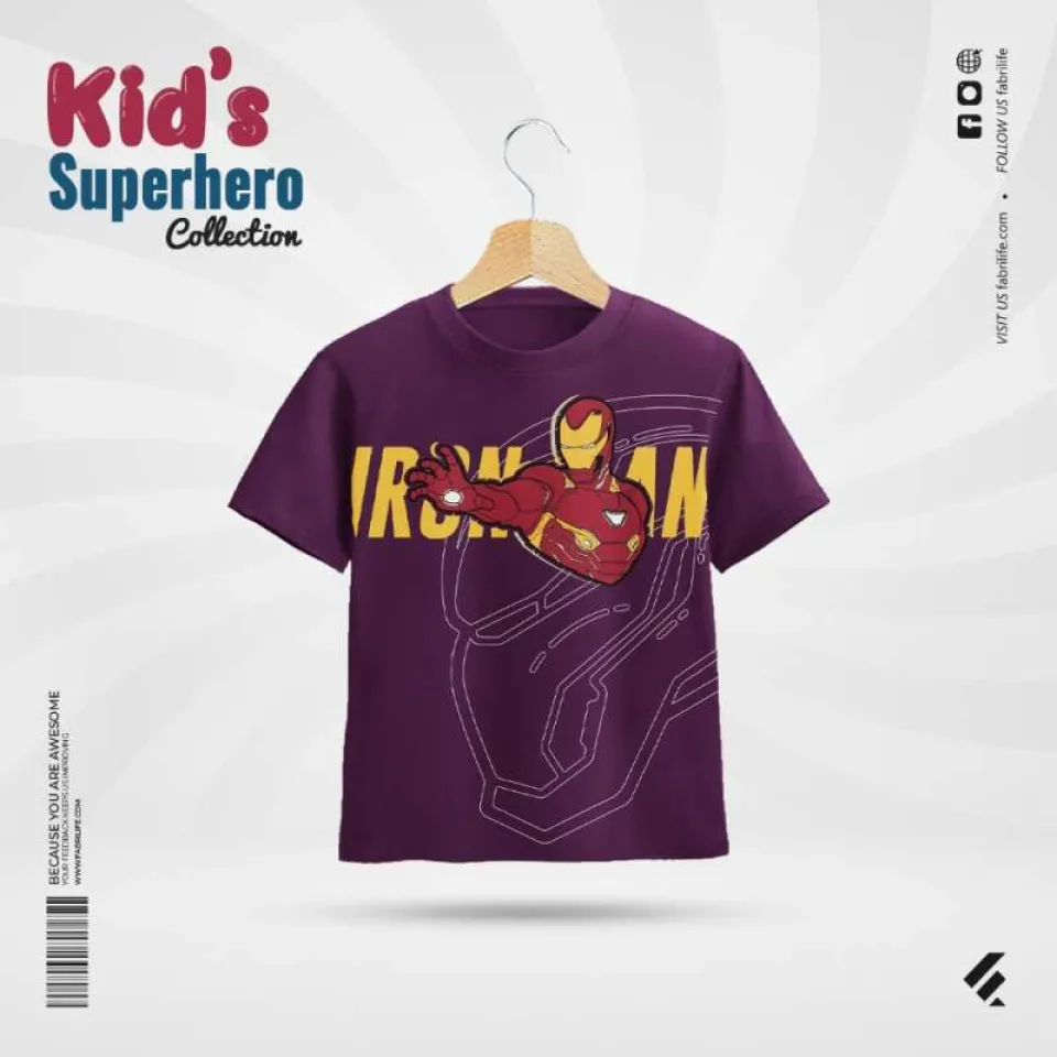 Kids T-Shirt - Cartoon Print Red