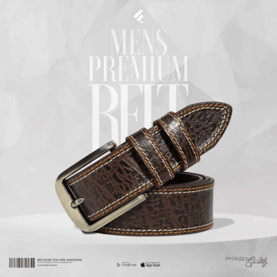 Mens Leather Belt - Formal Black