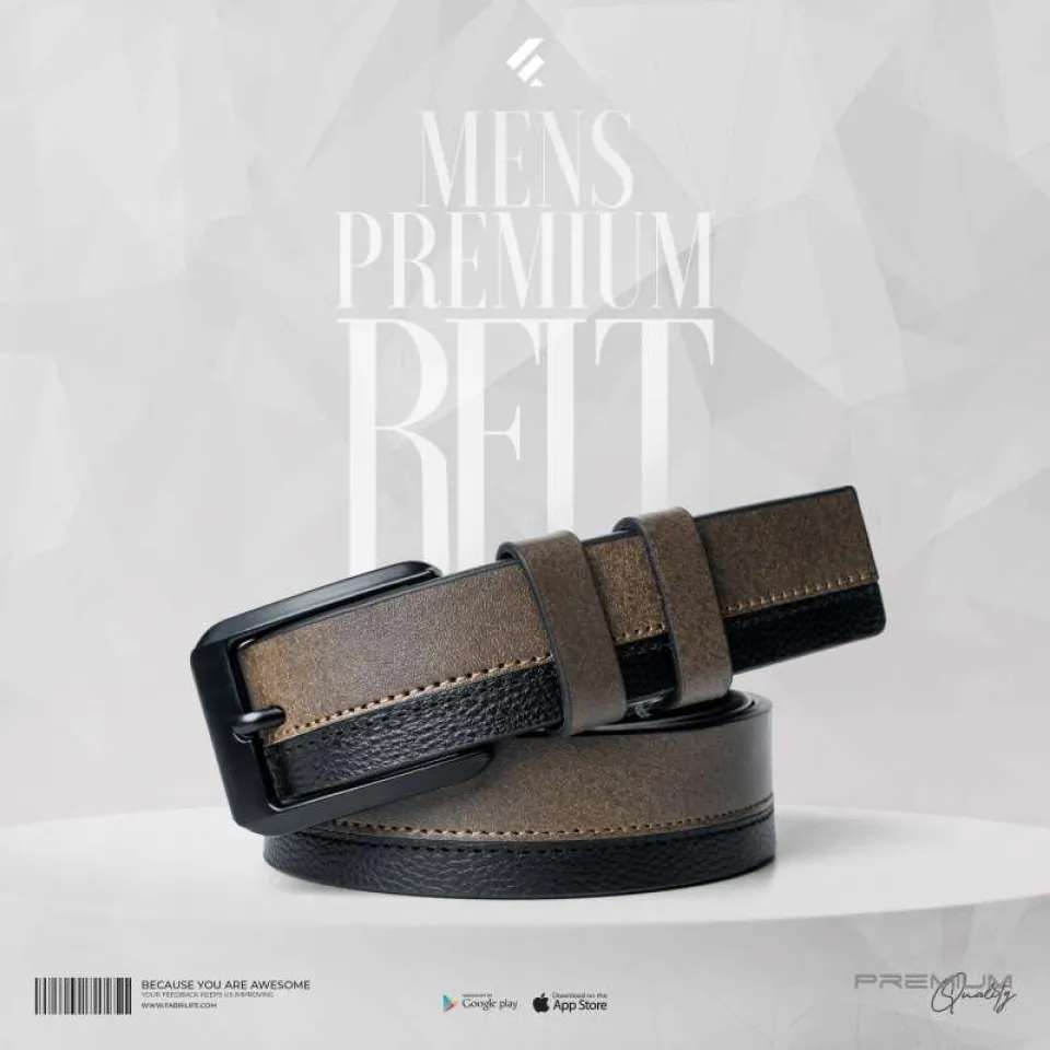Mens Leather Belt - Formal Black thumbnail 2